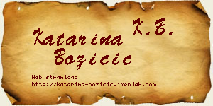 Katarina Božičić vizit kartica
